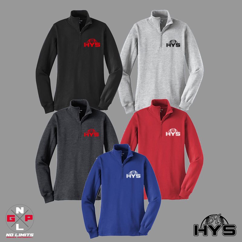 HORTONVILLE YOUTH SPORTS SPORT-TEK WOMENS 1/4 ZIP EMBROIDERED SWEATSHIRT