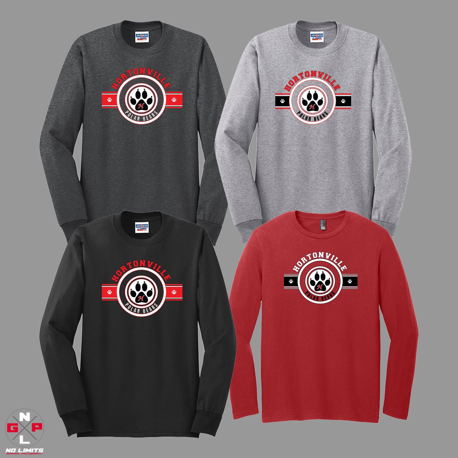 CENTER PAW CREST POLAR BEARS LONG SLEEVE