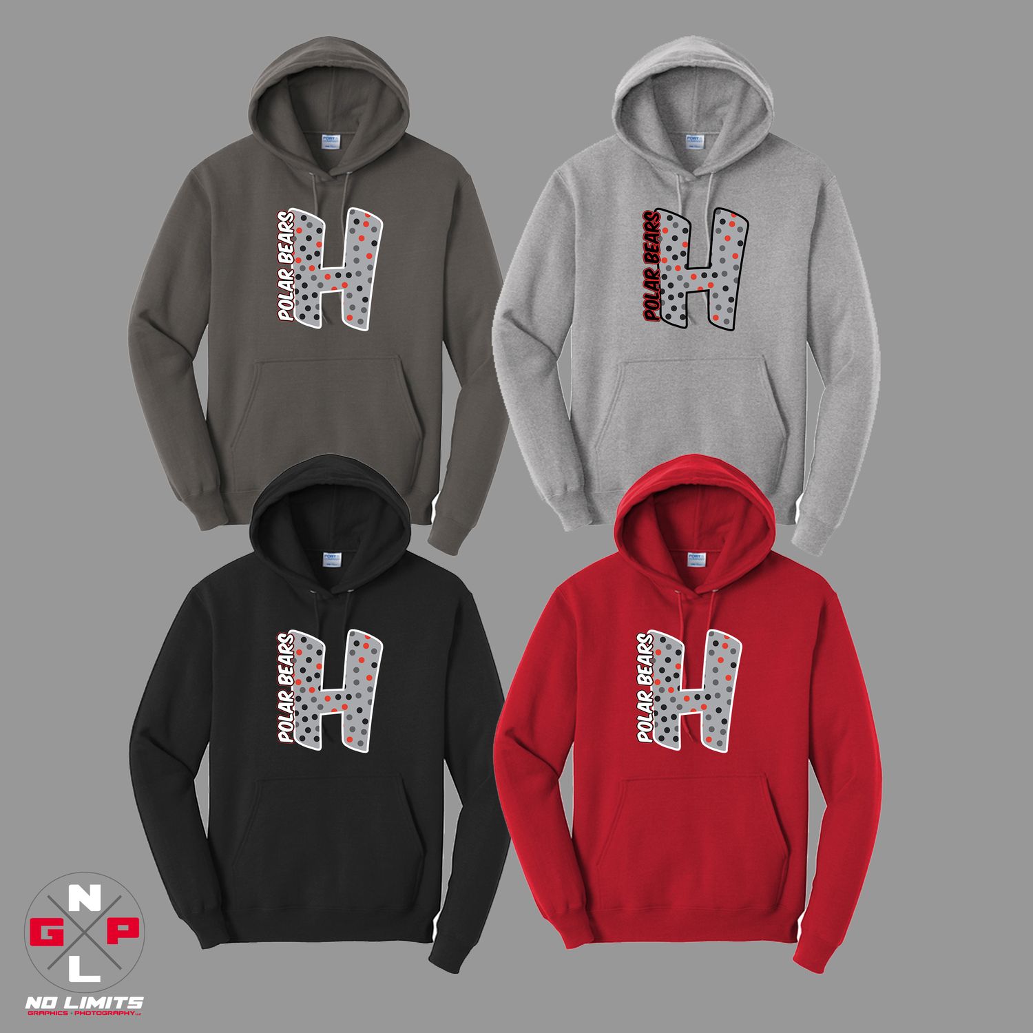 POLKA DOTTED H HOODIE