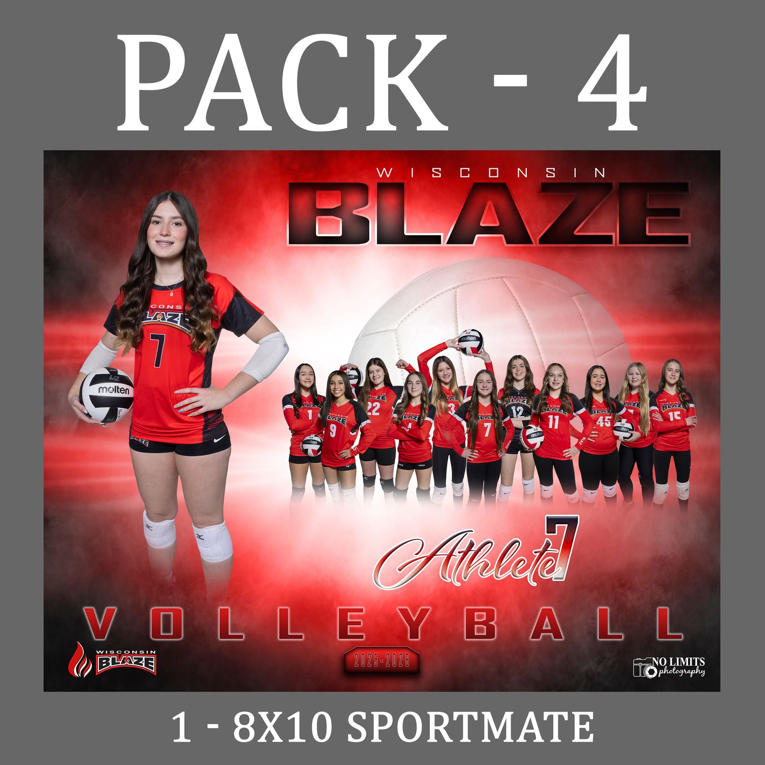 Blaze PACK #4 - 8X10 Sportmate Photo Print Only