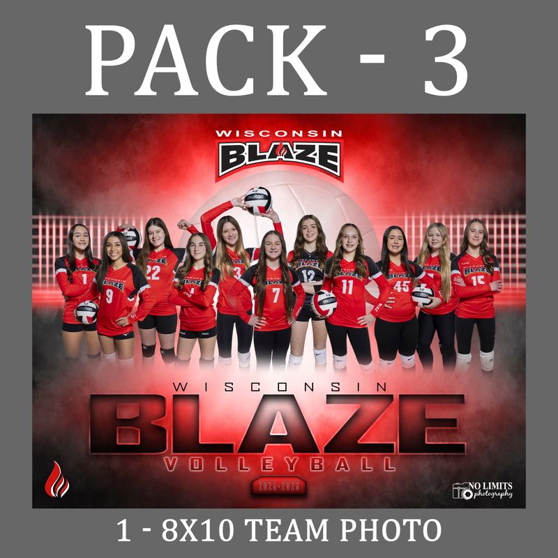 Blaze PACK #3 -  8X10 Team Photo Print Only