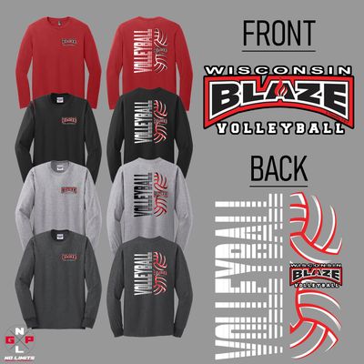 2026 Blaze Volleyball Double Sided Long Sleeve Tee