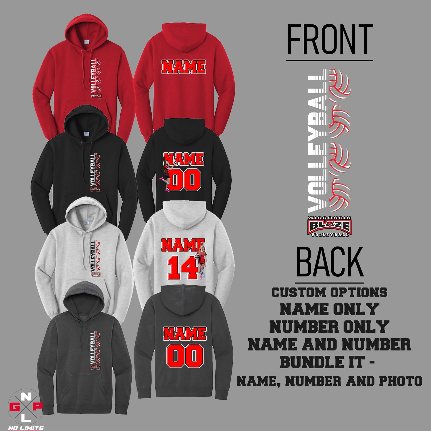 2026 Blaze Volleyball Vertical Hoodie