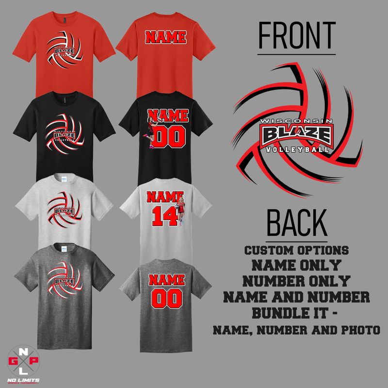 2026 Blaze Volleyball Full Front Tee