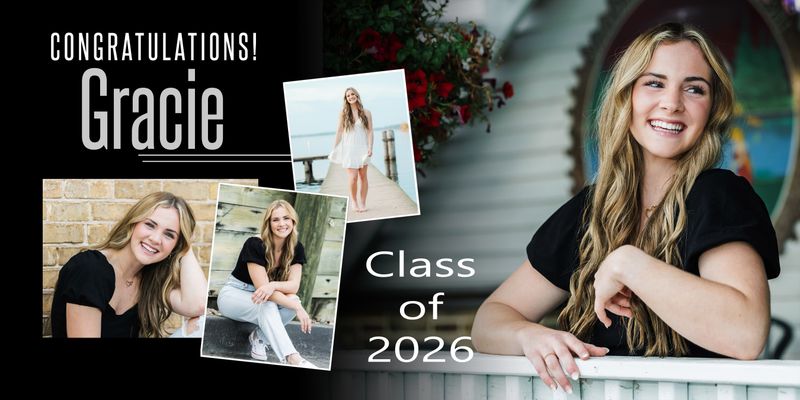 Dark Background Graduation BANNER - FOUR IMAGES - LOCAL PICKUP ONLY