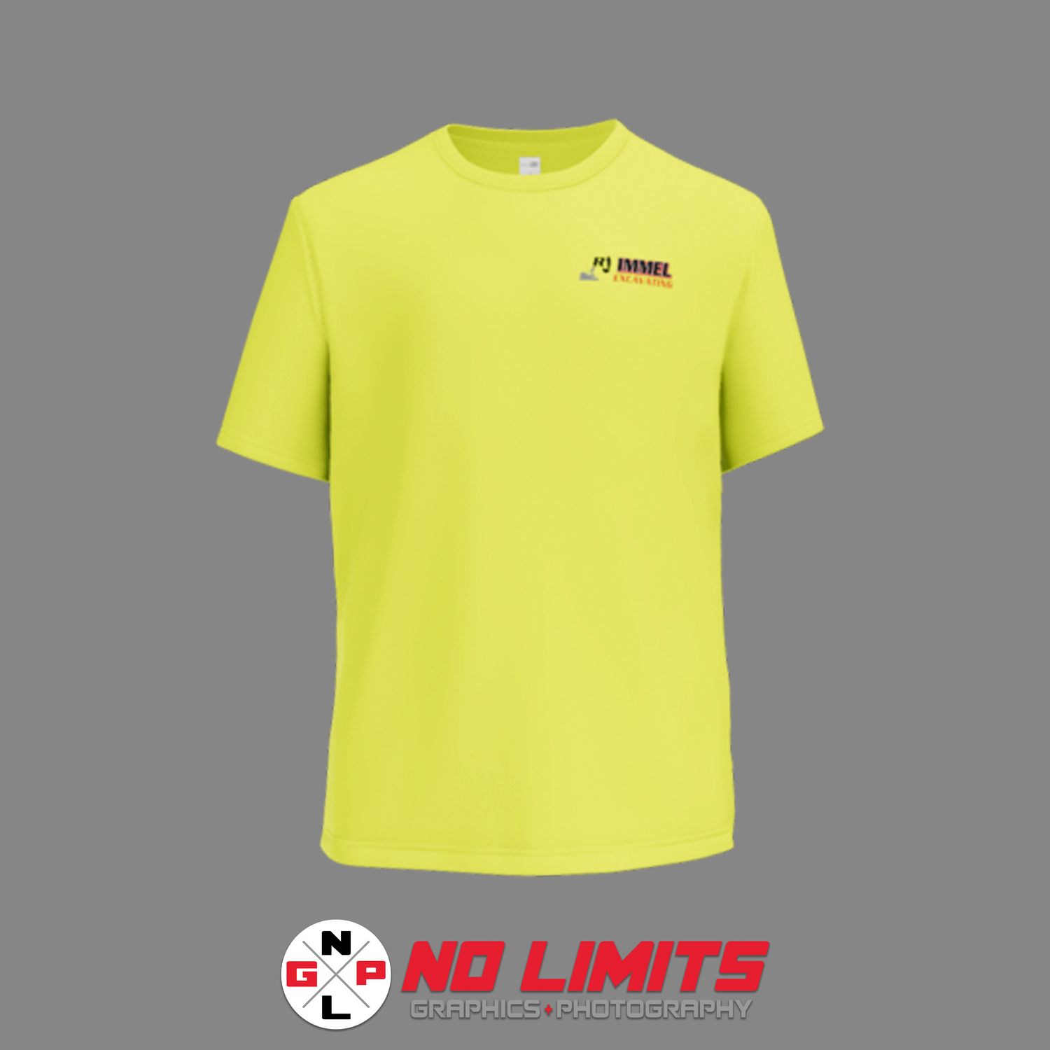 DOUBLE SIDED RJ IMMEL EXCAVATING CORNERSTONE WORKWEAR TEE