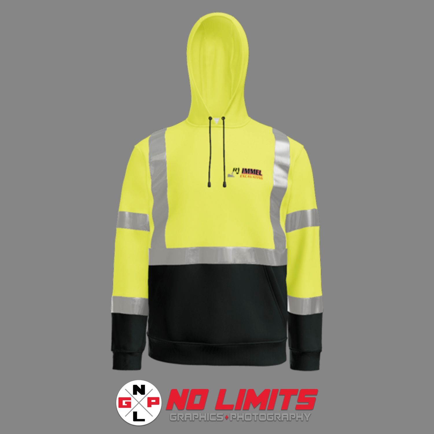 RJ IMMEL EXCAVATING CLASS 3 HEAVY-DUTY FLEECE PULLOVER HOODIE