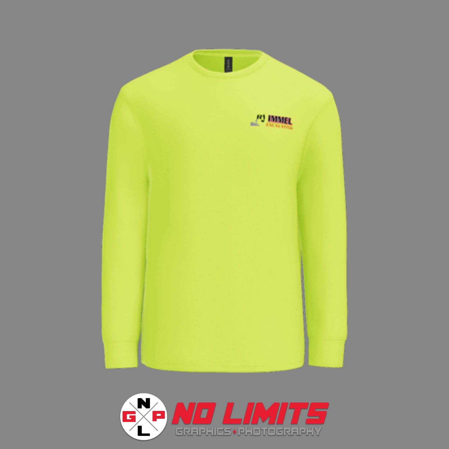 DOUBLE SIDED RJ IMMEL EXCAVATING GILDAN LONG SLEEVE