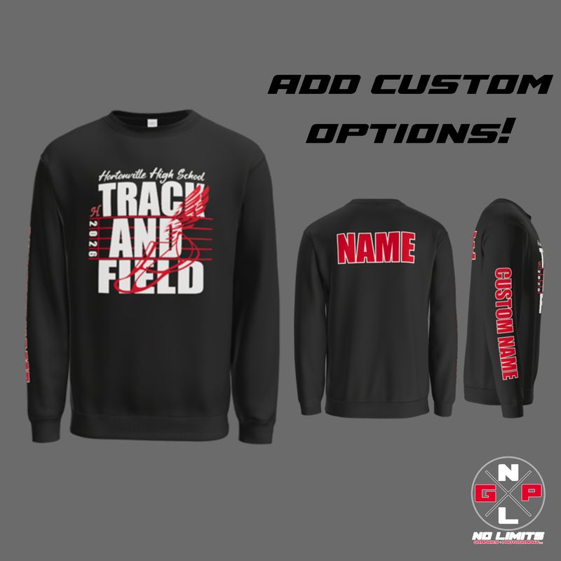 HHS Track and Field Flying Shoe Crew Neck