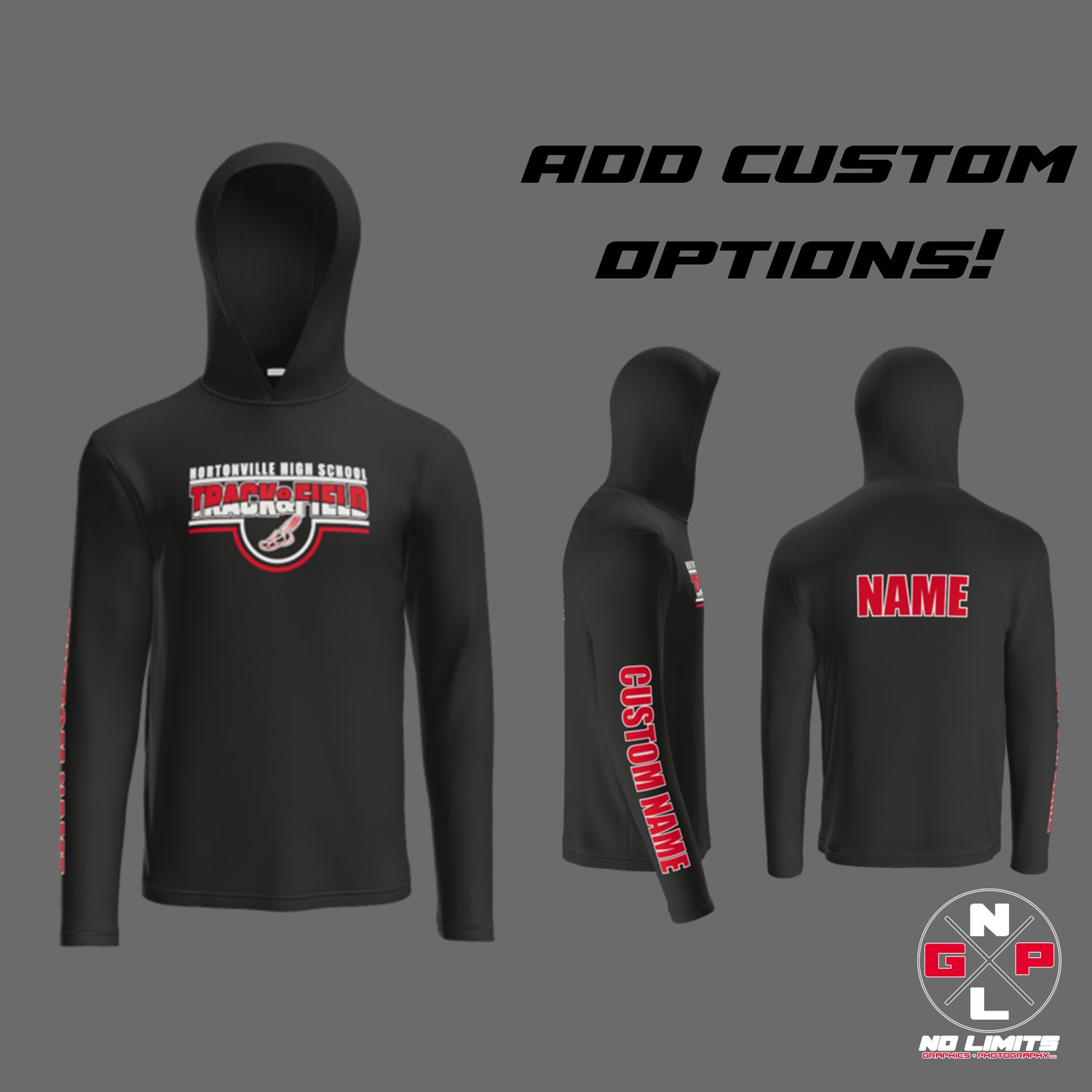 HHS Track and Field DUAL Poly Hooded Pull Over