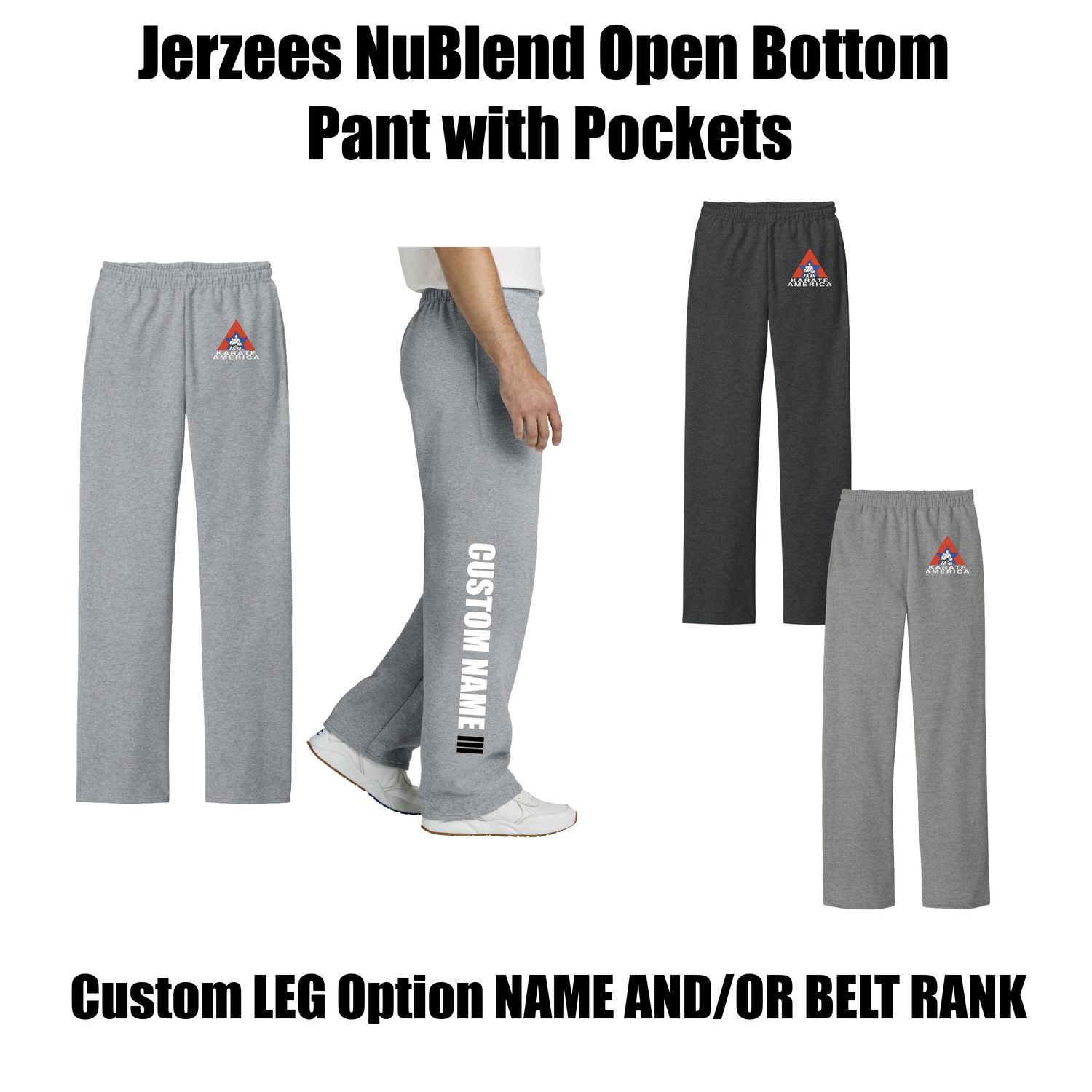 ADULT SIZES - Jerzees NuBlend Open Bottom Pant with Pockets