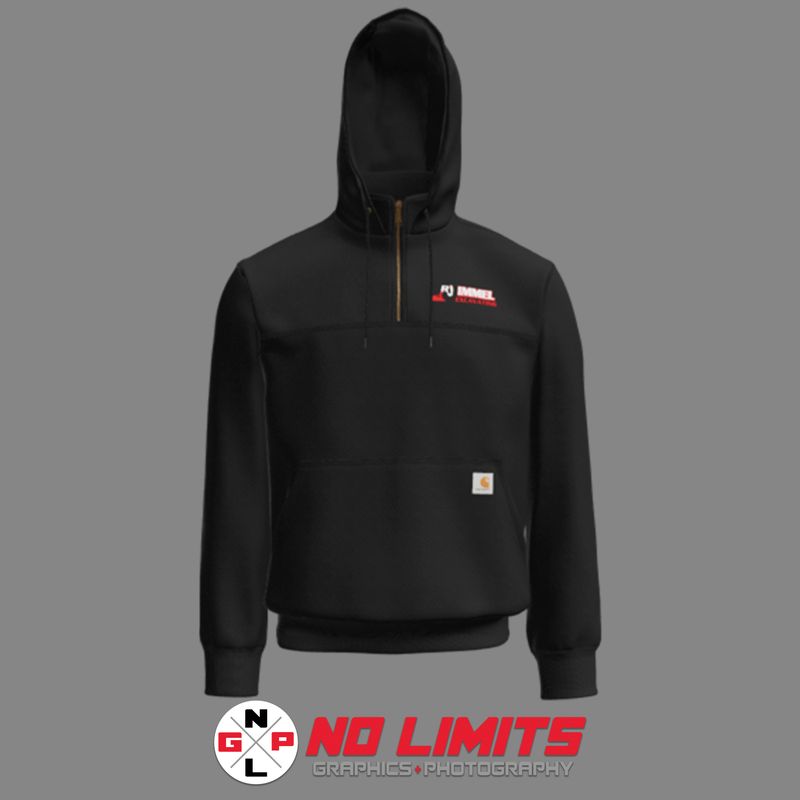 RJ IMMEL EXCAVATING CARHARTT RAIN DEFENDER HEAVYWEIGHT ZIP MOCK  HOODIE