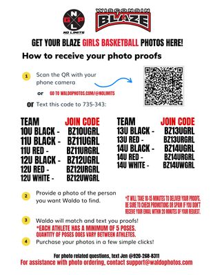 PHASE 1 - 10U - 14U - 2026 WISCONSIN BLAZE GIRLS BASKETBALL PHOTO ORDERING