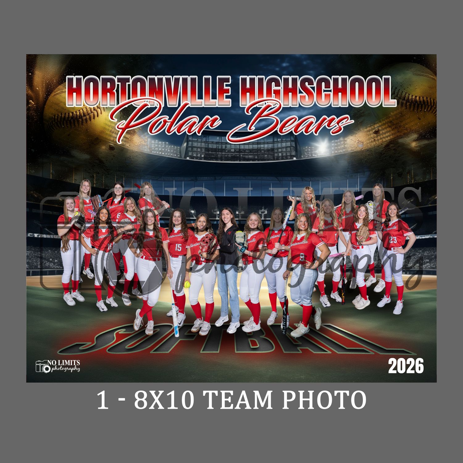 Pack-6 HHS 8X10 Team Photo Print Only