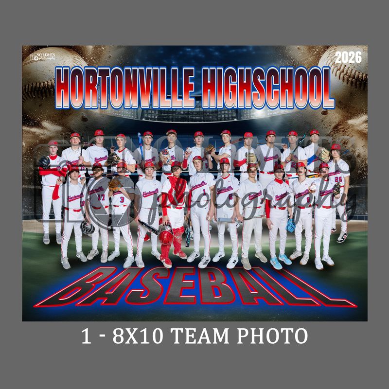Pack-6 HHS Baseball 8X10 Team Photo Print Only