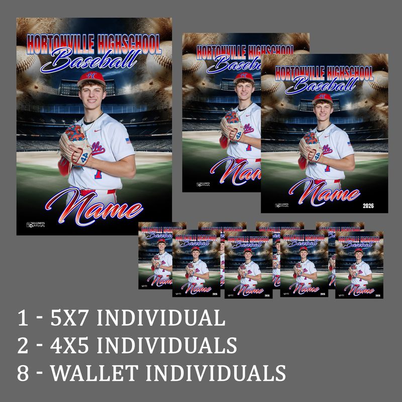 Pack-5 NLYB Baseball Individual Photo Mini Pack