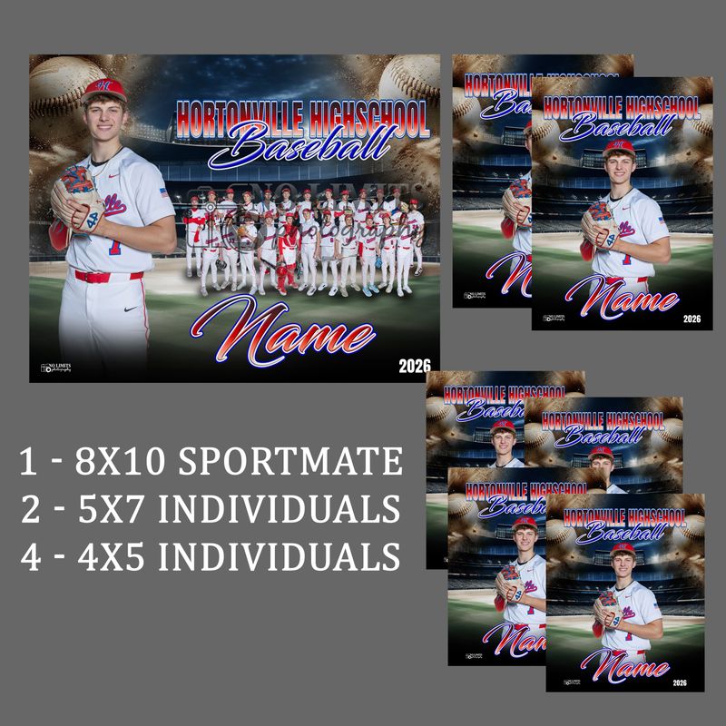 Pack -1 NLYB Baseball 8x10 Sportmate Pack - ​Please place your orders by Friday, July 10th, 2026.