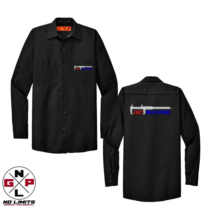Printed JBC Machine Red Kap Long Sleeve Work Shirt LONG/TALL