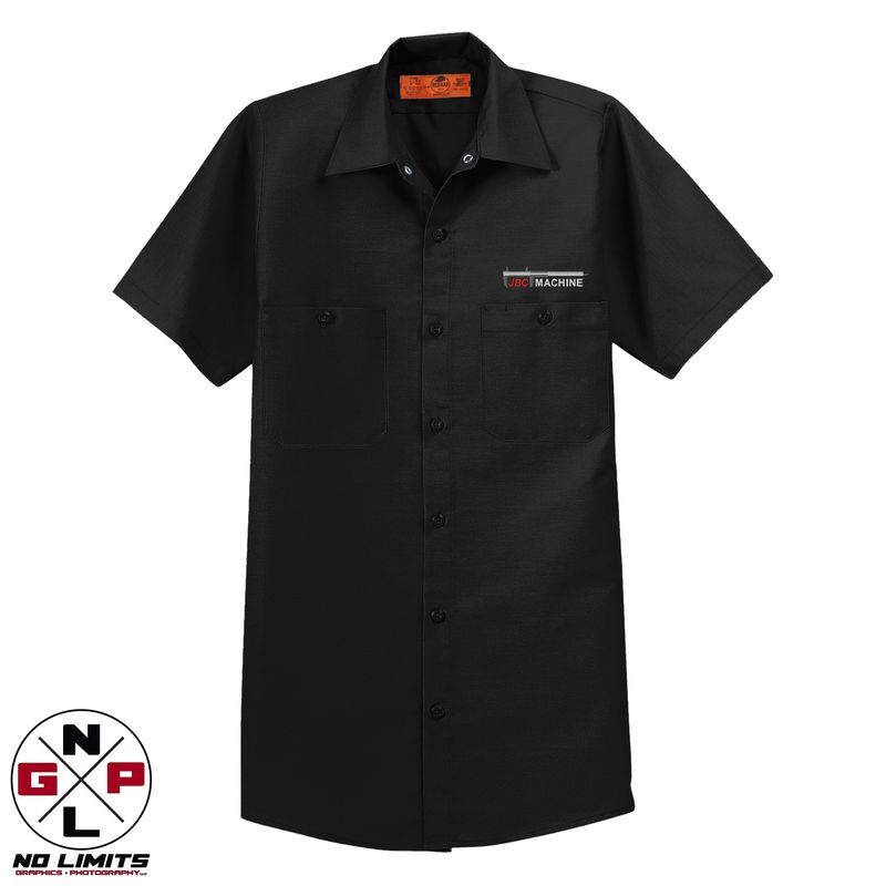 Embroidered JBC Machine Red Kap Short Sleeve Work Shirt