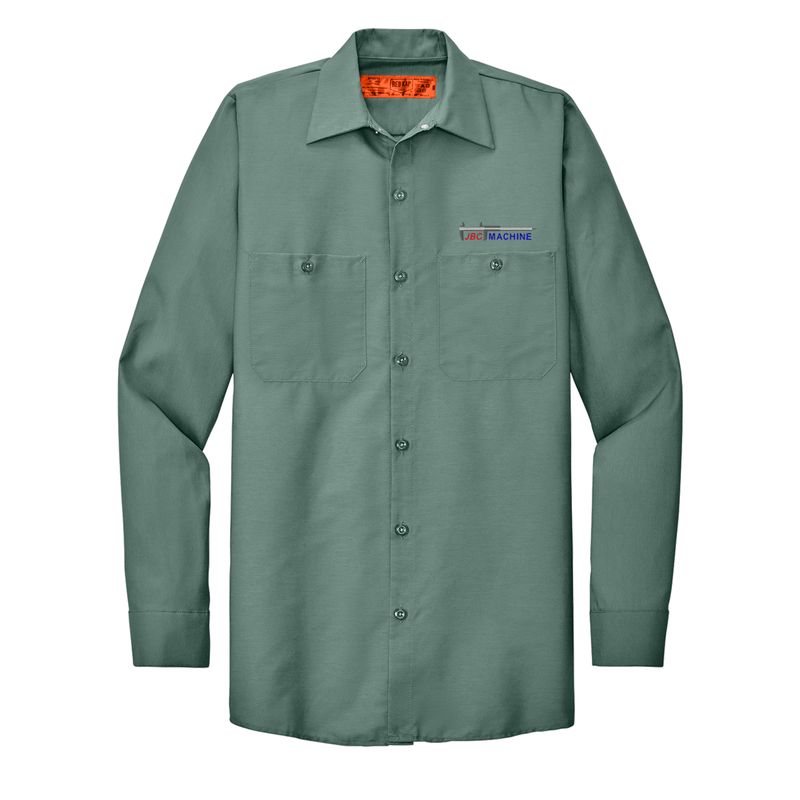 Embroidered JBC Machine Red Kap Long Sleeve Work Shirt