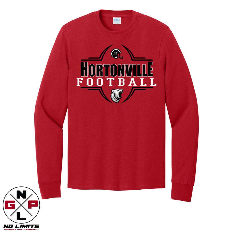 HORTONVILLE FOOTBALL LONG SLEEVE TEE