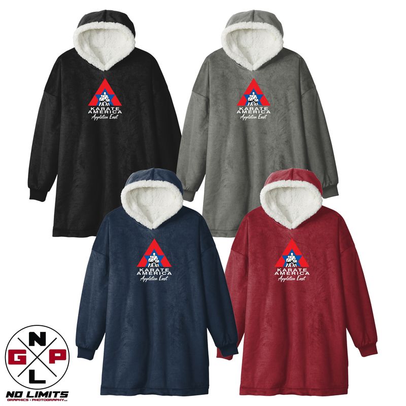 Karate America Appleton East Embroidered Wearable Snuggie Blanket
