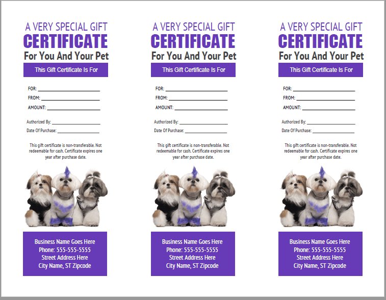 free printable gift certificate templates dog free printable gift certificate templates dog