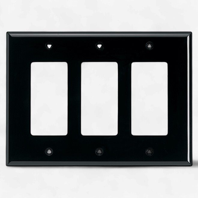 3 Gang Decora Cover Plate - BLK