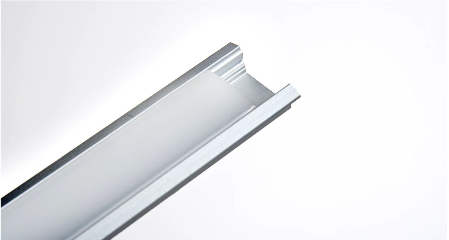 3/4” Recessed Aluminum Profile with Trim Lip - Silver - 10ft | PVAC-F42