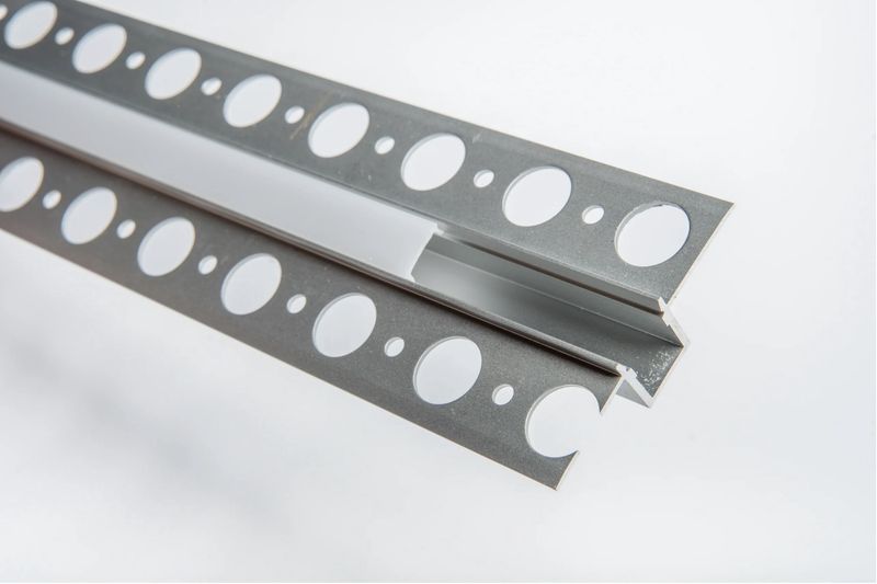PV| Trim less Post Drywall Aluminum Profile - Silver - 9.6mm inside