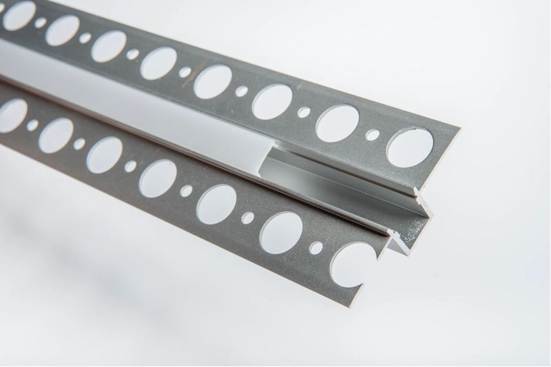 Trim less Post Drywall Aluminum Profile - Silver - 9.6mm inside | PVAC-F18