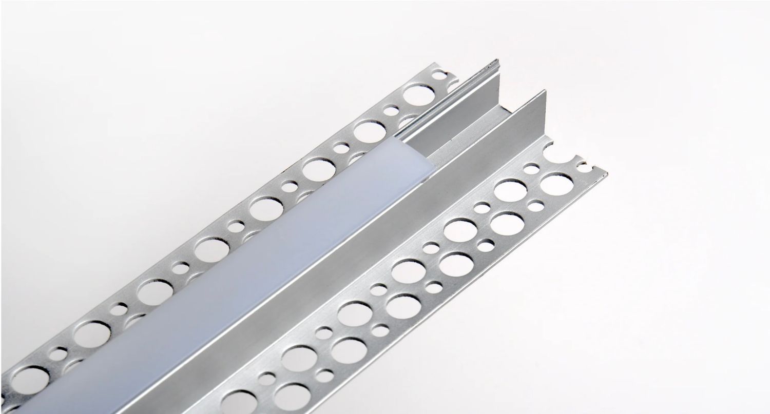 Trim less Pre Drywall Aluminum Profile - Silver - 12.2mm inside | PVAC-F35