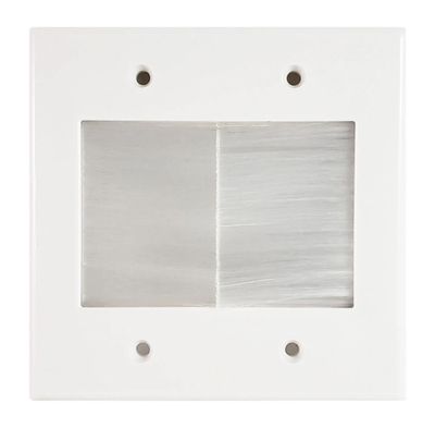 2G Decora Cable Pass Through Cover Plate - WH
