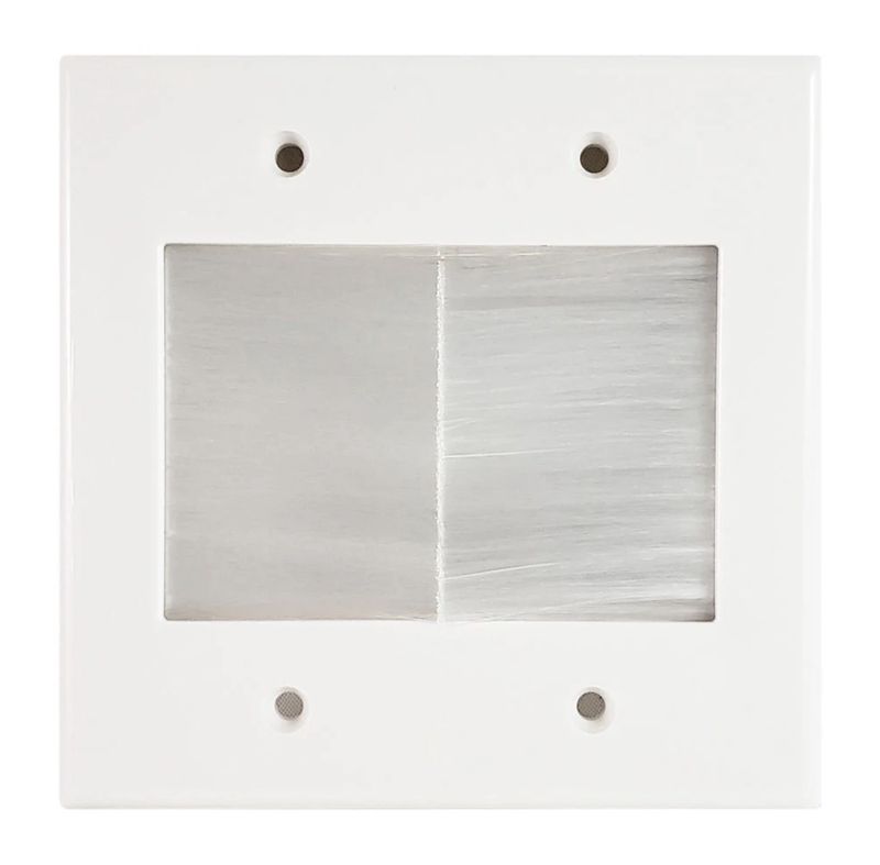 2G Decora Cable Pass Through Cover Plate - WH