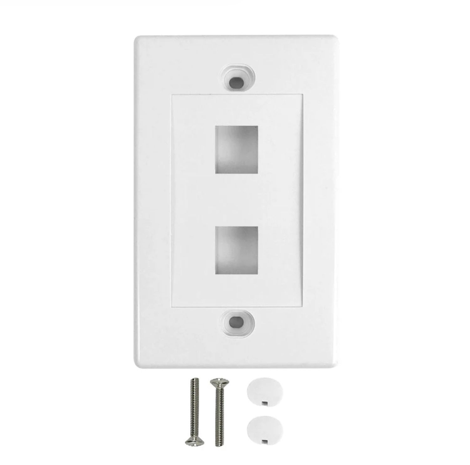 2 Port Keystone Cover Plate - WH