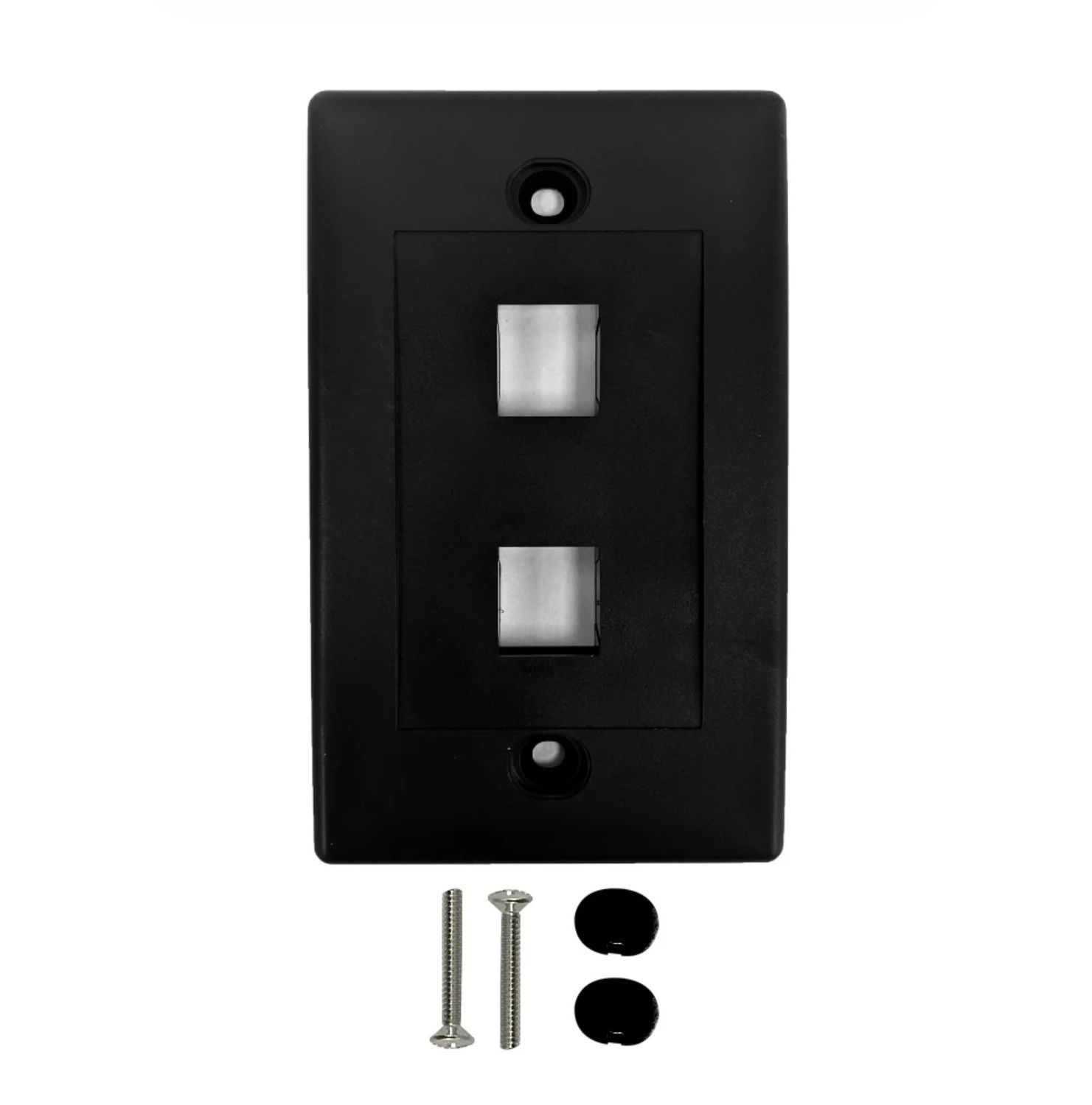 2 Port Keystone Cover Plate - BLK