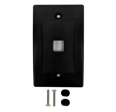 1 Port Keystone Cover Plate- BLK