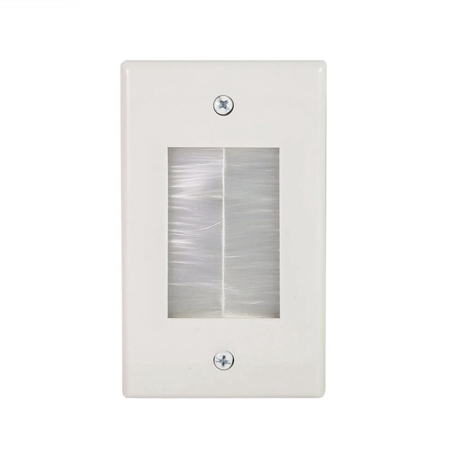 1G Decora Cable Pass Through Cover Plate - WH