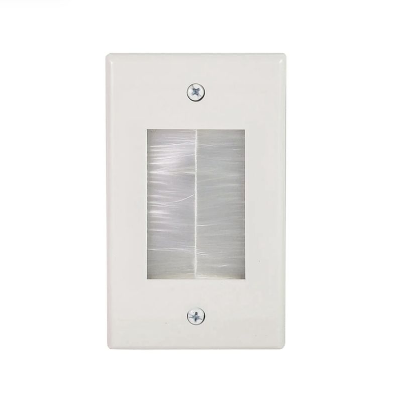 1G Decora Cable Pass Through Cover Plate - WH