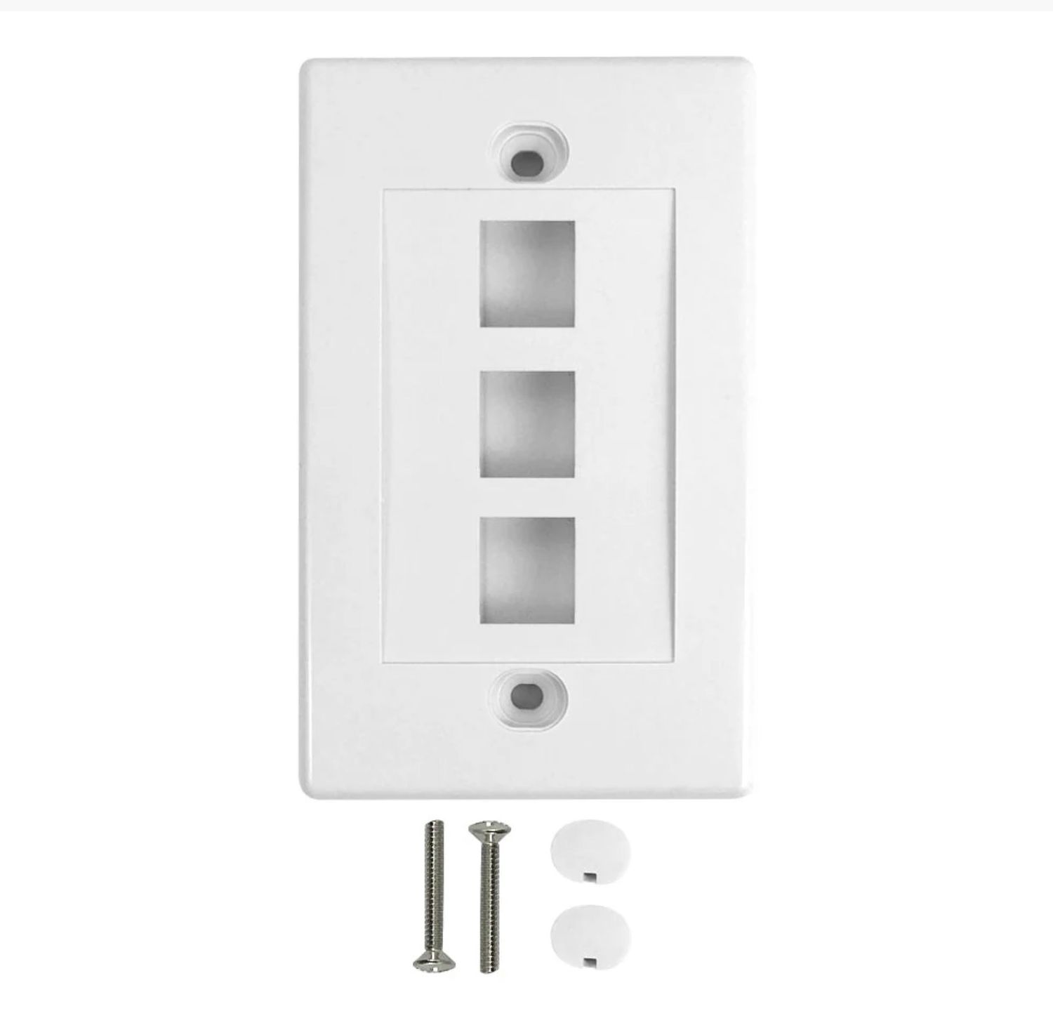 3 Port Keystone Cover Plate - WH