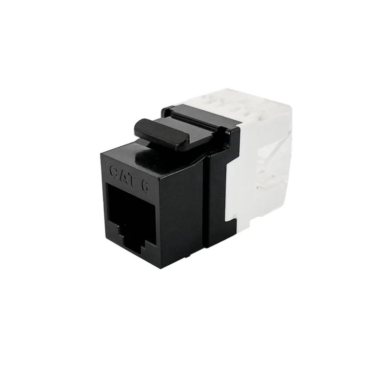Cat6 Slim Profile 180° Jack - BLK