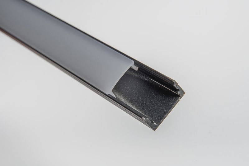 PVAC-F11 | 1/2” Surface Mount Aluminum Profile - Black - 6.5ft