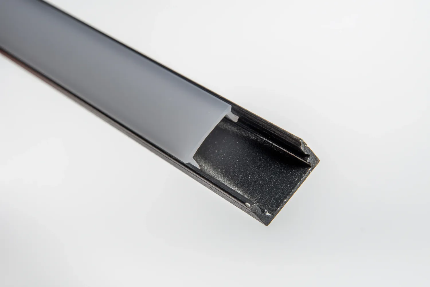 1/2” Surface Mount Aluminum Profile - Black - 6.5ft | PVAC-F11