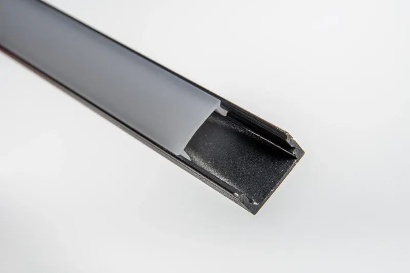 1/2” Surface Mount Aluminum Profile - Black - 6.5ft | PVAC-F11