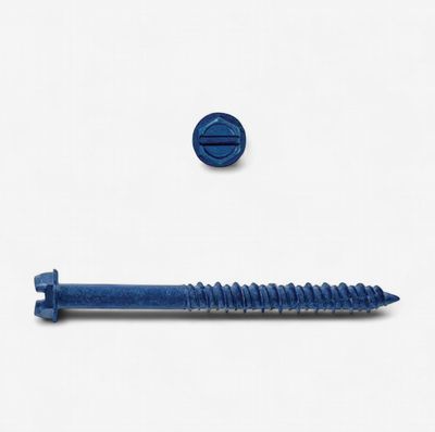 1/4” x 1-1/4” Concrete Screws Hex Washer Hd Slot Drive