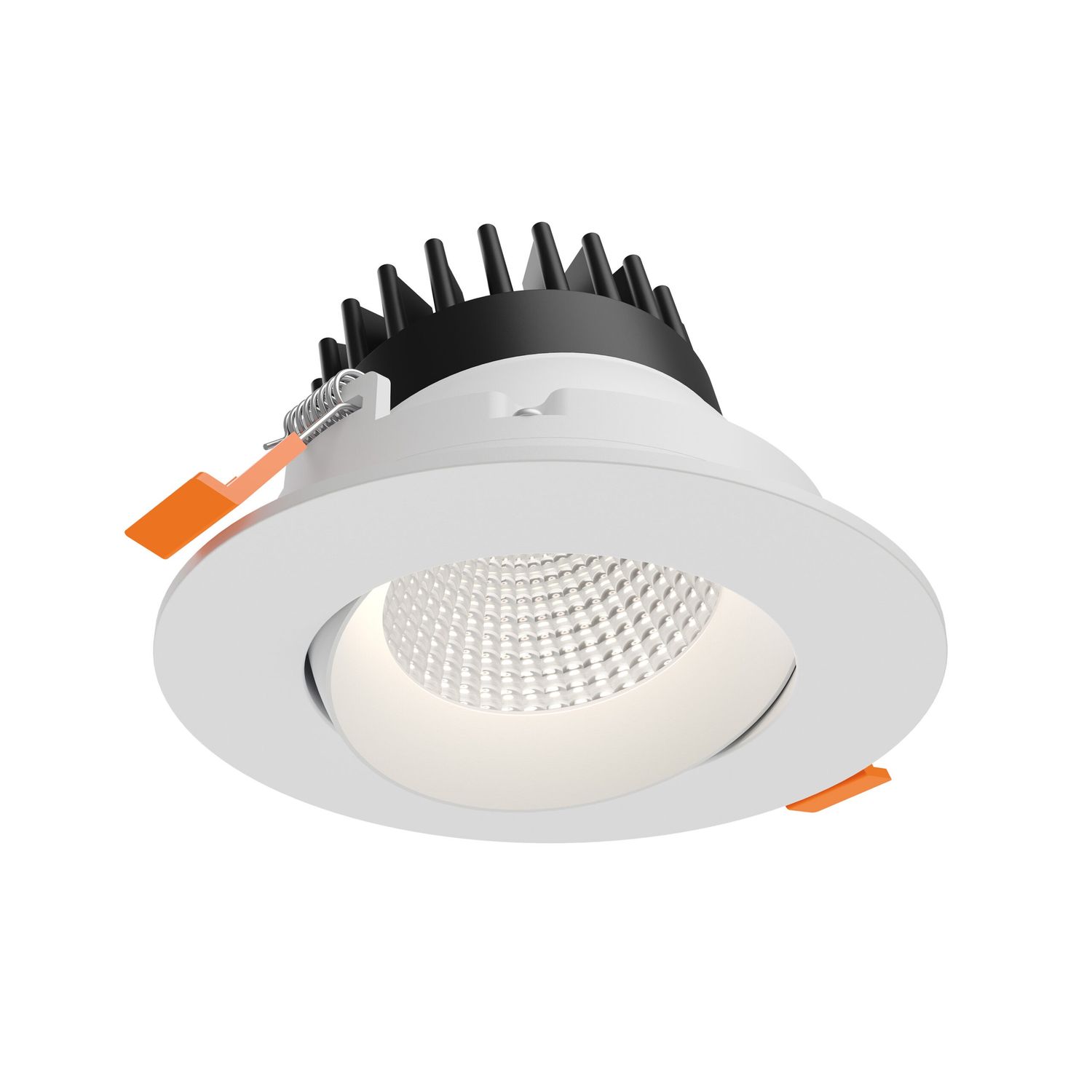 4" Round Regressed Gimbal Downlight - Revolve, Colour: White