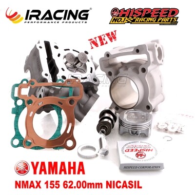 ΚΙΤ YAMAHA NMAX 155 62.00mm NICASIL CYLINDER HEAD 23/20.00mm CAMSHAFT RACING