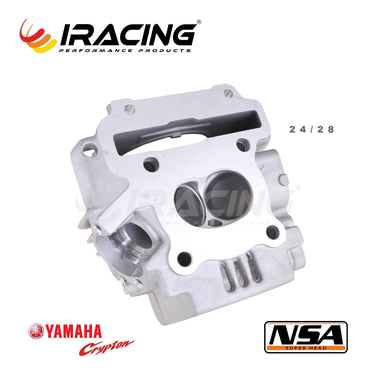 Κεφαλη Yamaha Crypton R oversize valves 24/28.00mm