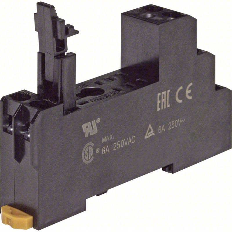 Relay Socket: 5 A Rating, DIN-Rail &amp; Surface Socket Mounting, 8 Pins, J Socket