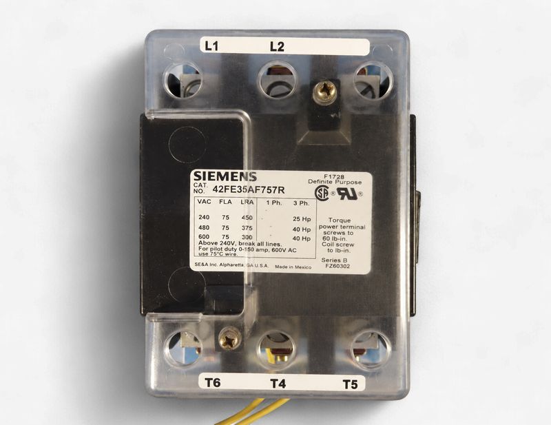 Siemens/Furnas 42FE35AF757R Definite Purpose Contactor – 75A, 3-Pole, 120V AC Coil